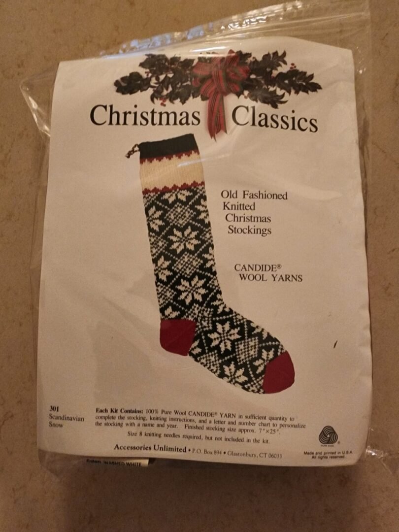 Christmas Stocking Knitting Kit - Scandinavian Snowflake - Image 3