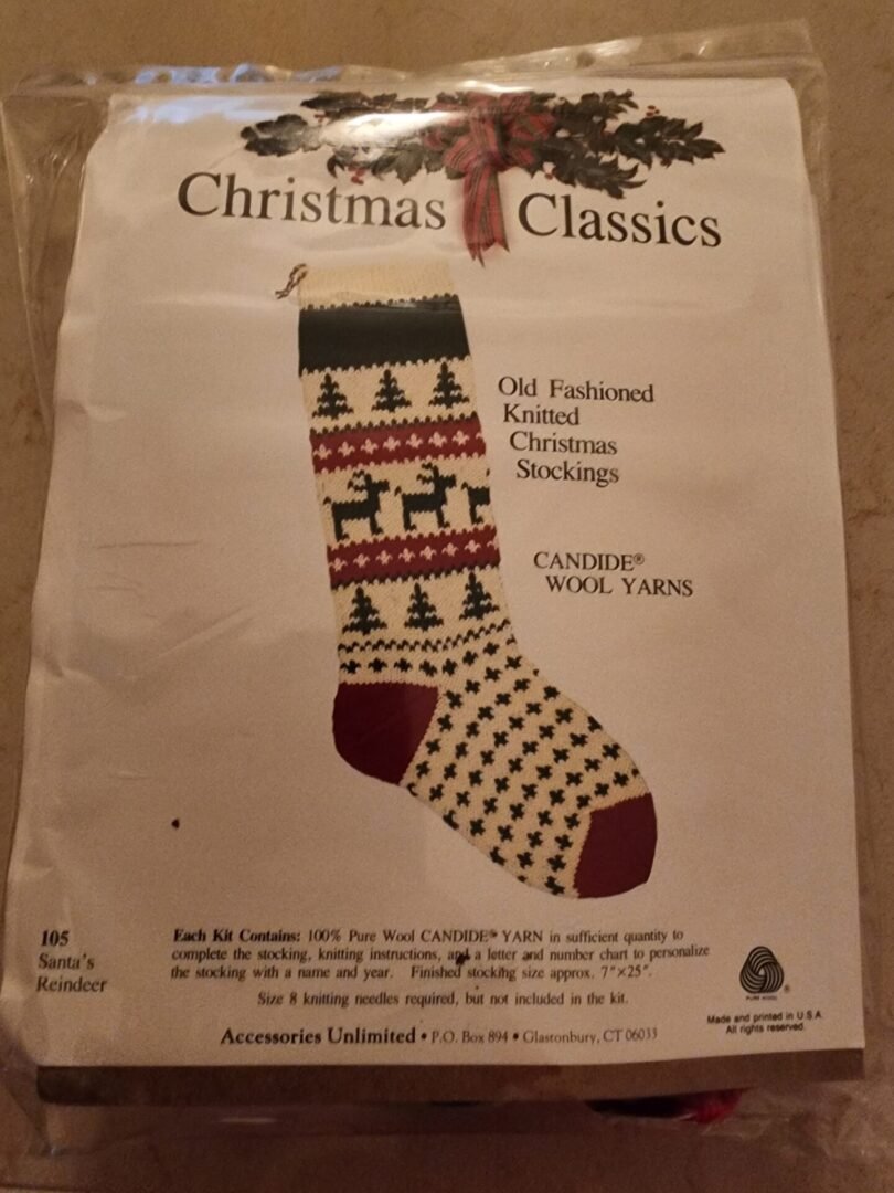 Christmas Stocking Knitting Kit - Santa's Reindeer - Image 2