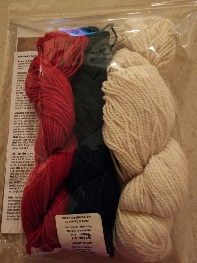 Christmas Stocking Knitting Kit - Santa's Reindeer - Image 3