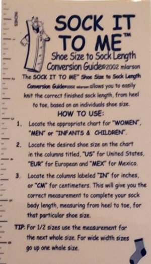 Shoe Size to Sock Length Convervion Guide