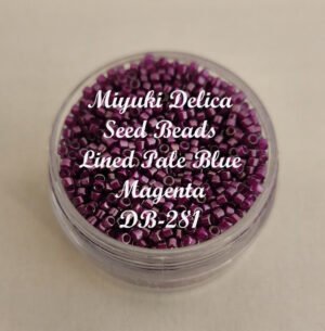 Miyuki Delica Beads - Lined Pale Blue Magenta