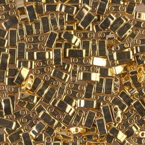 Miyuki Tila 5mm Beads - Gold Plated