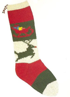 Christmas Stocking Knitting Kit - Rudolph's Sleigh