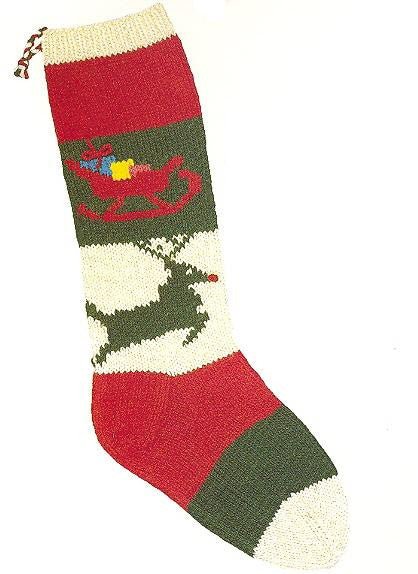 Christmas Stocking Knitting Kit - Rudolph's Sleigh