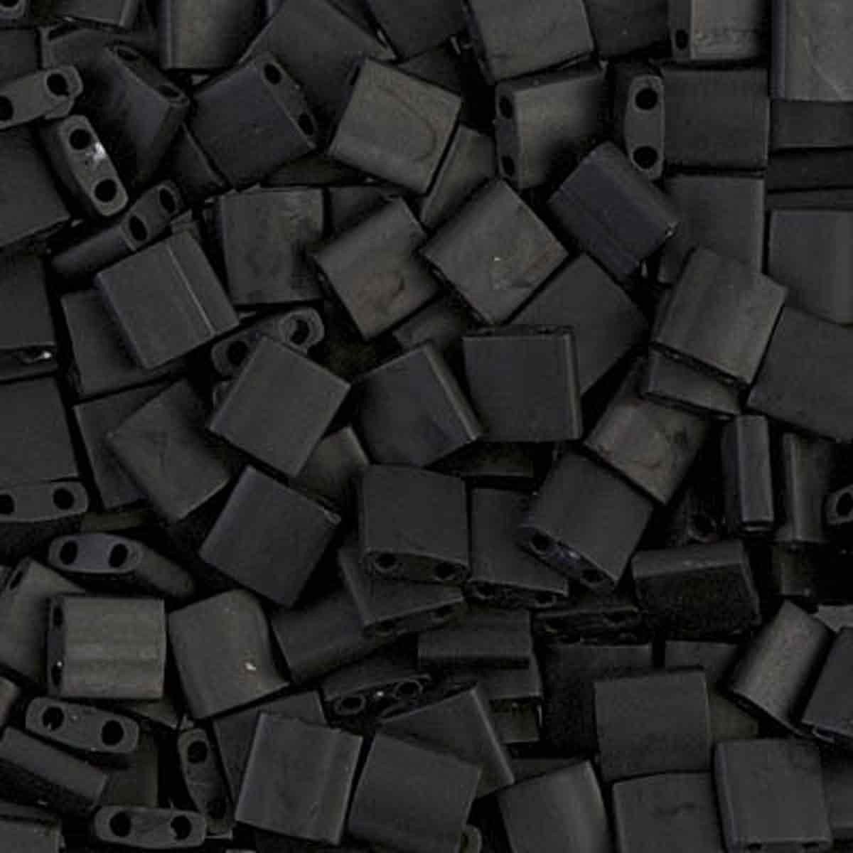 Miyuki Tila 5mm Beads - Matte Black