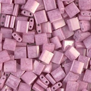 Miyuki Tila 5mm Beads - Opaque Antique Rose Luster