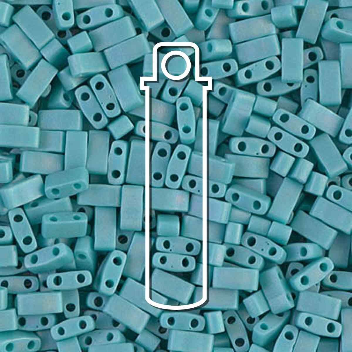 Miyuki Tila 5mm Beads - Opaque Turquoise Green